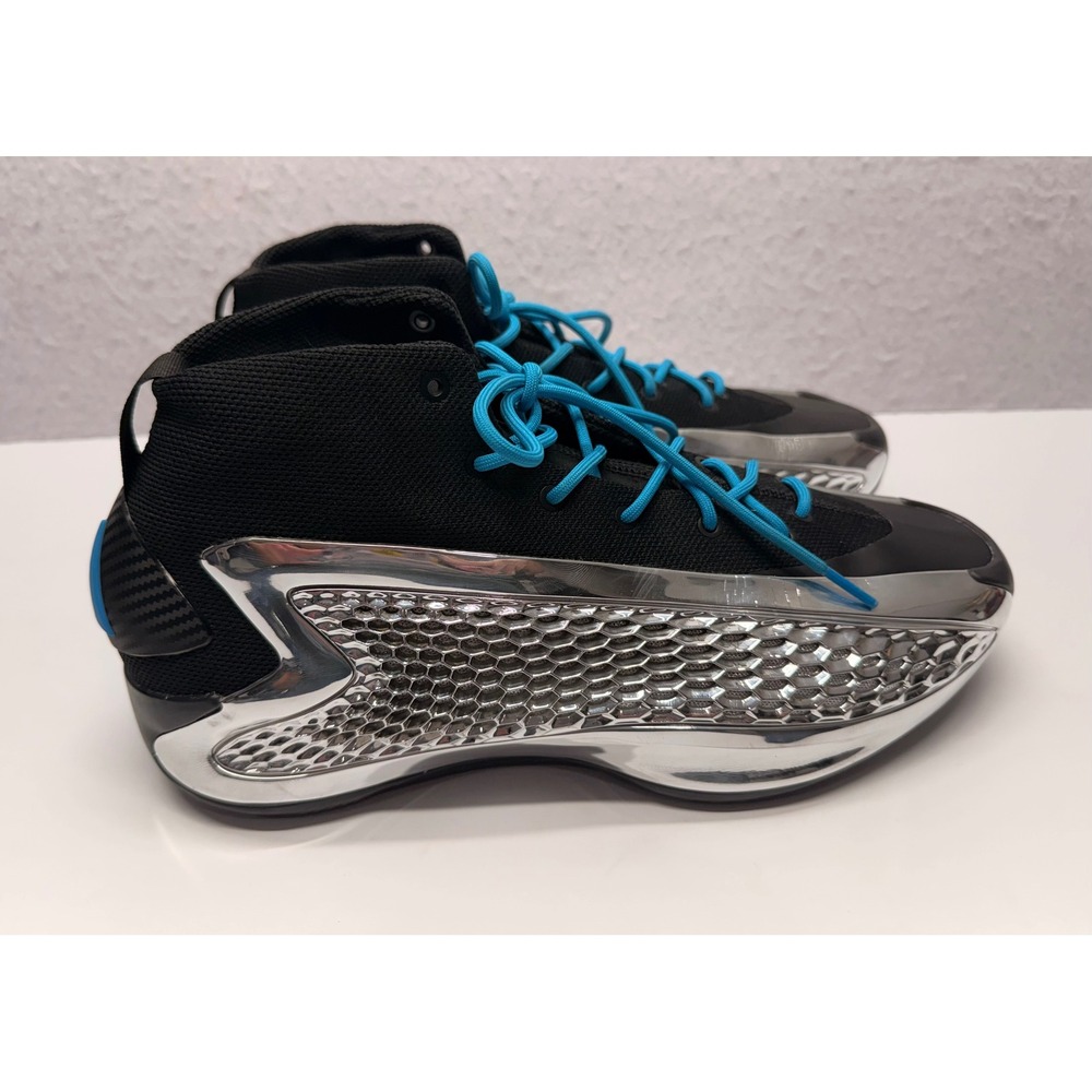 Adidas AE 1 Anthony Edwards Silver Metallic Black Blue JI0424 Mens Size 12